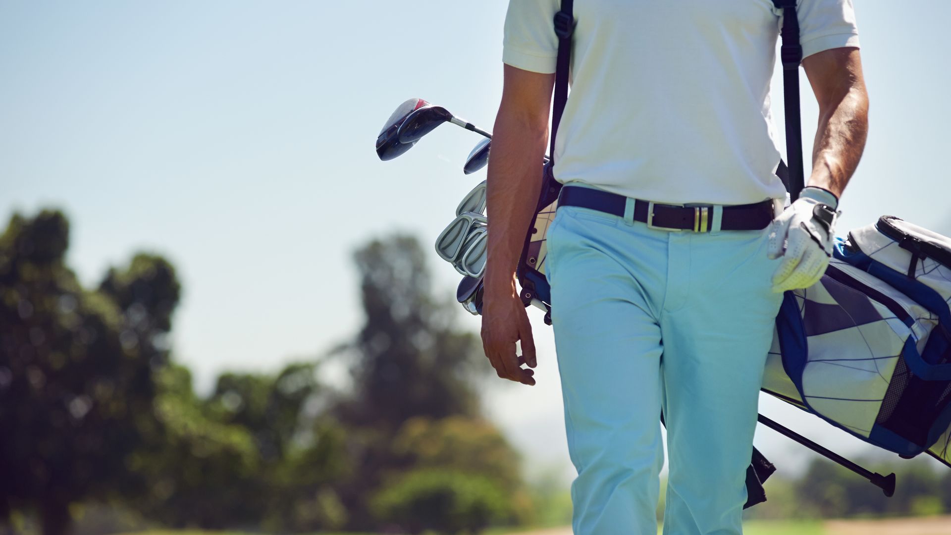 Golfer with Golf Bag